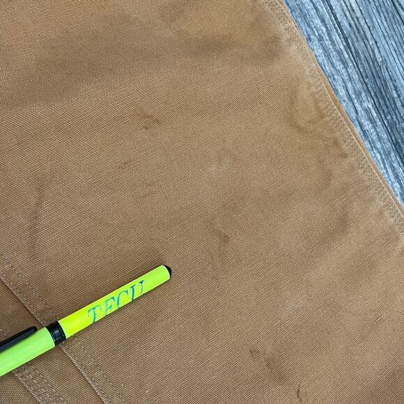 🔥🔥 Vintage CARHARTT DOUBLE KNEE Denim Canvas Workwear Cargo Pants Sz 44x32 - E - Picture 11 of 13